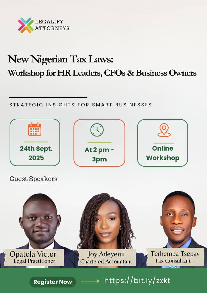 New Nigerian Tax Laws: Workshop for HR Leaders, CFOs & Business Owners